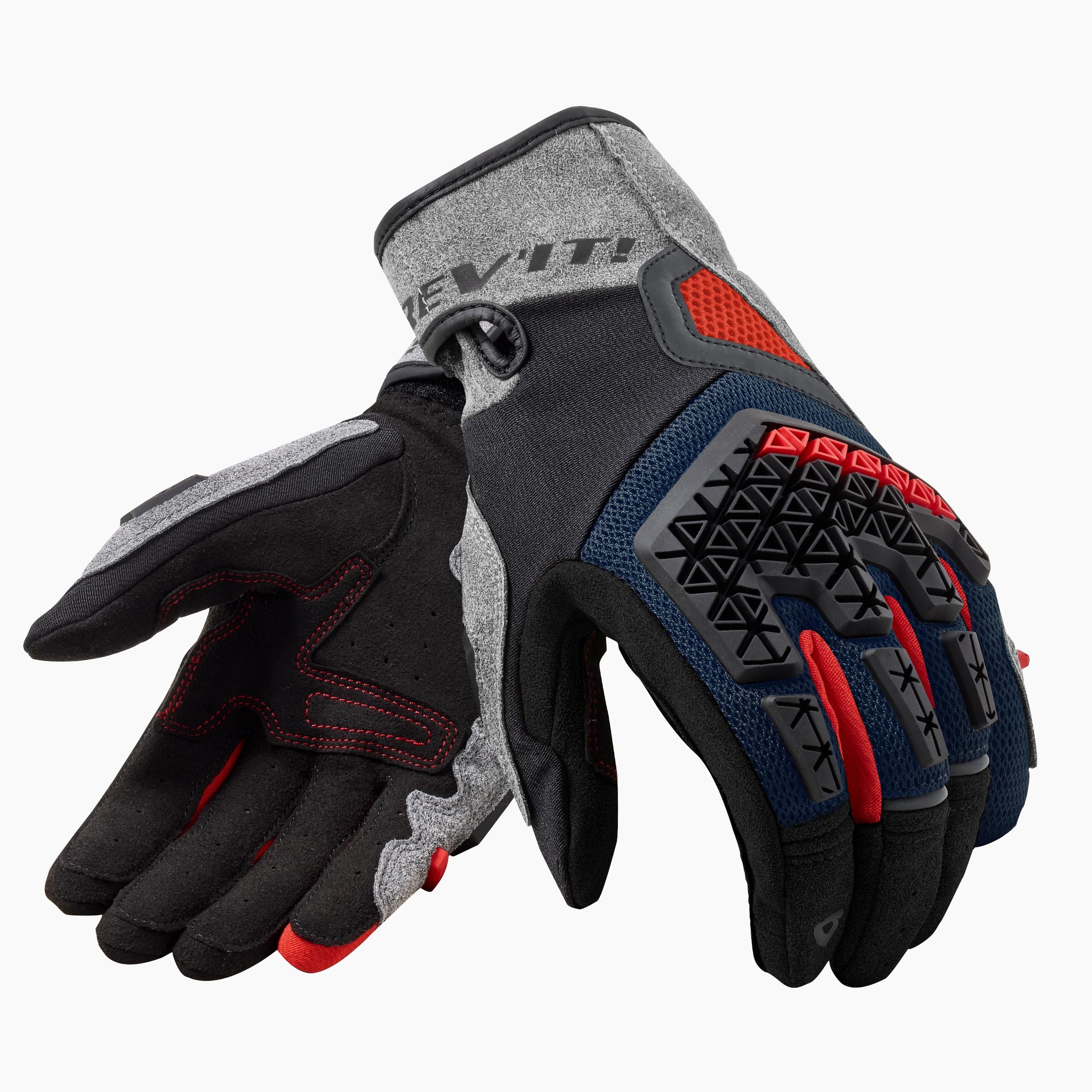 Guanti Revit MANGROVE argento rosso blu red silver black gloves