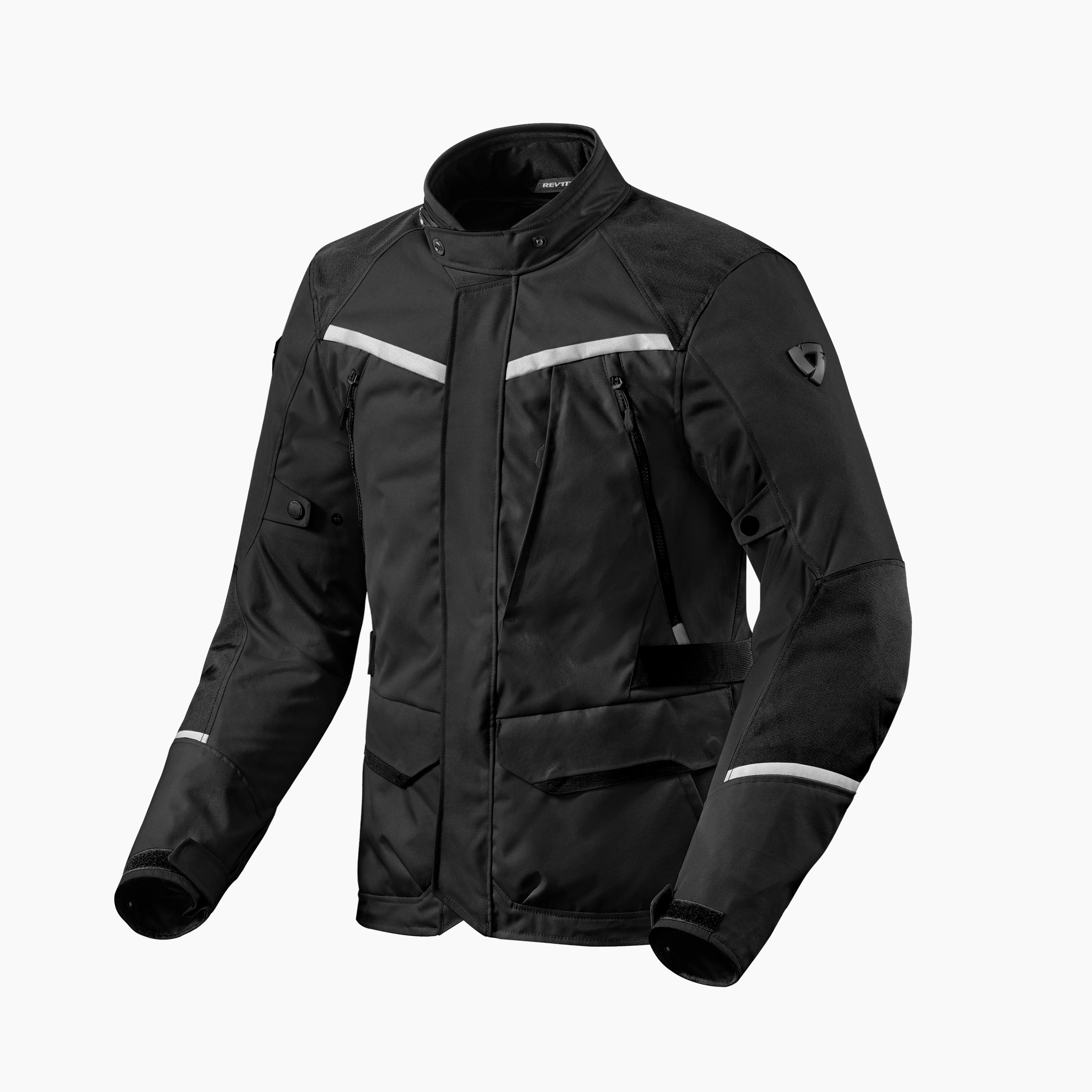 Giacca moto touring Rev'it Voltiac 3 H2o nero argento black silver jacket