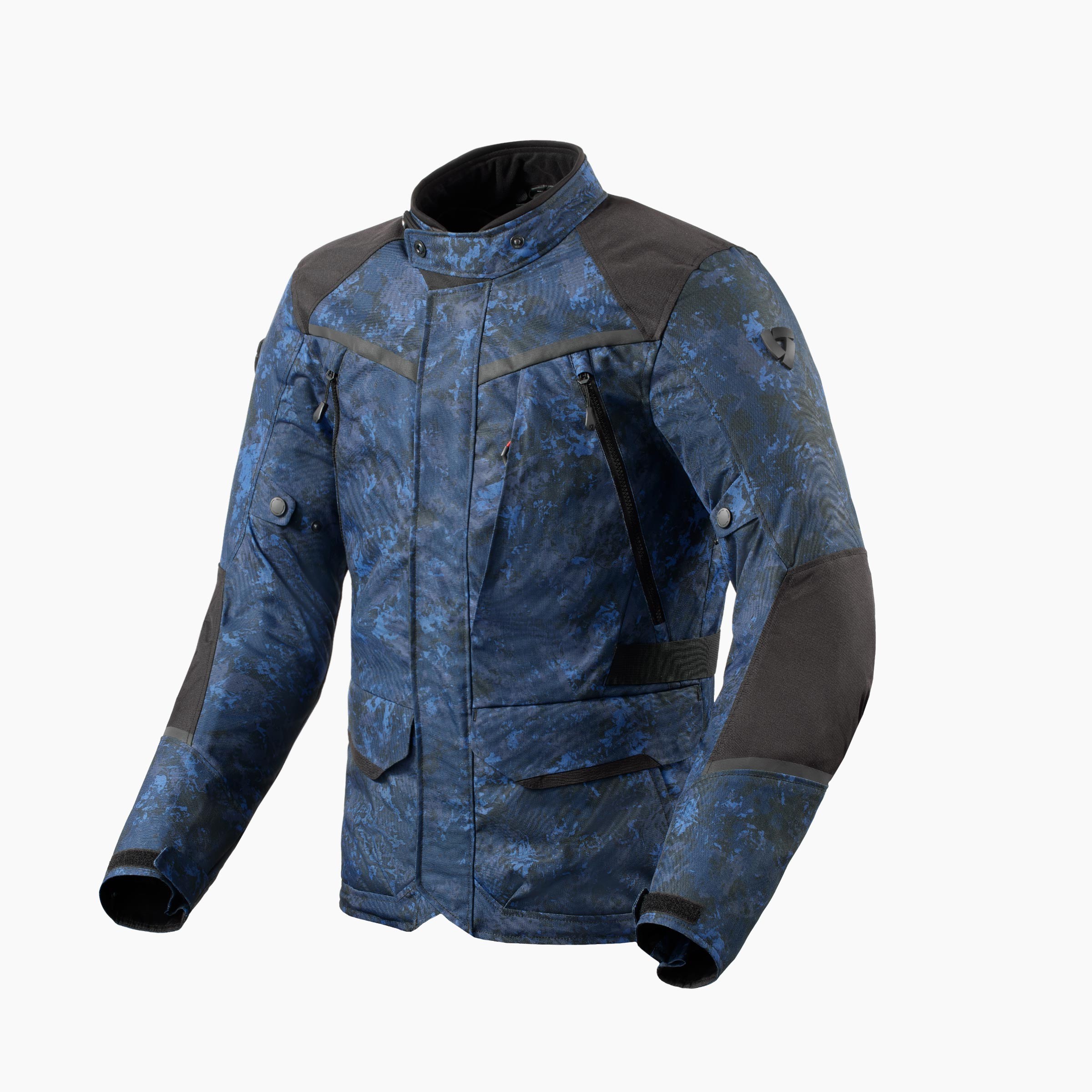Giacca moto touring Rev'it Voltiac 3 H2o camo blu jacket