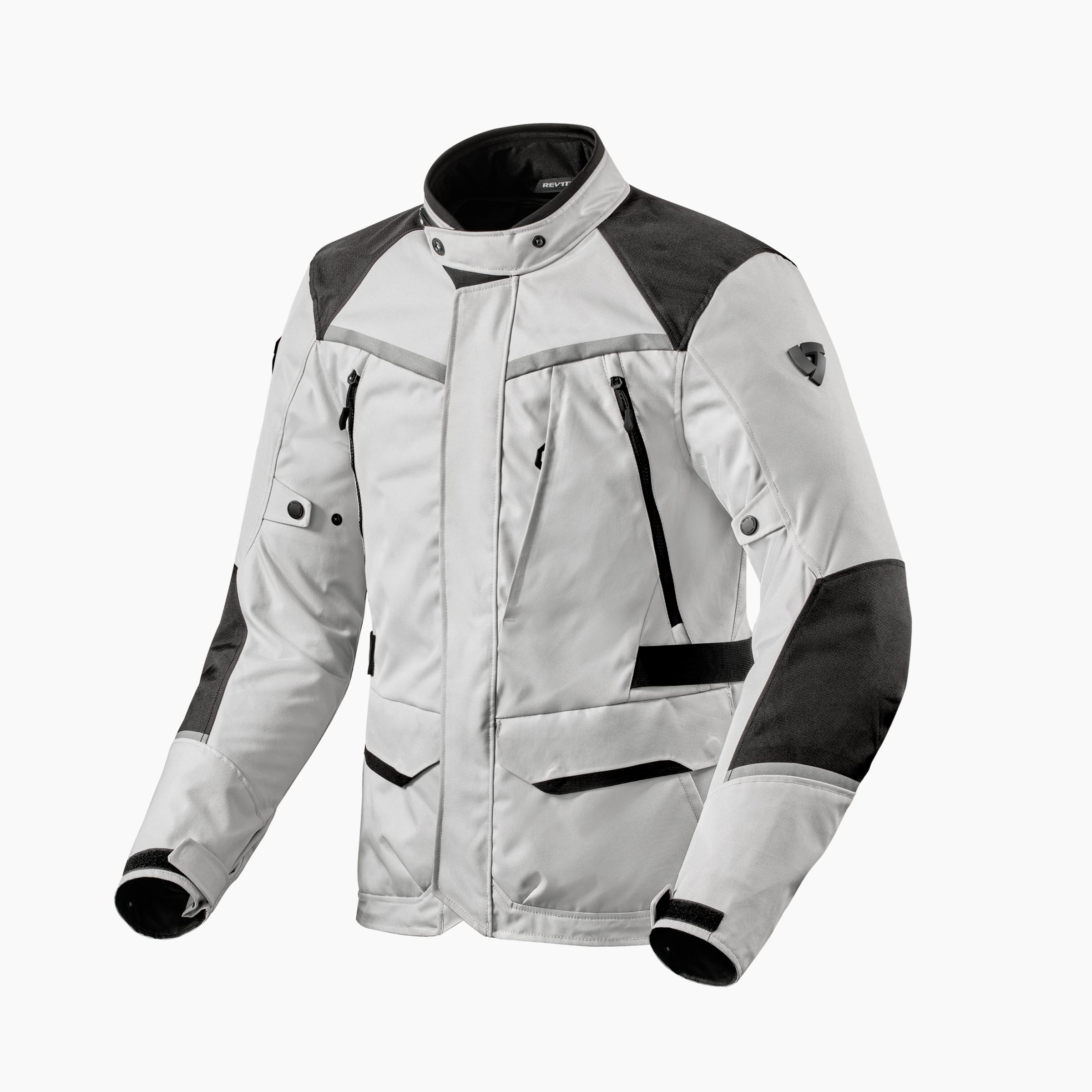 Giacca moto touring Rev'it Voltiac 3 H2o argento nero silver black jacket