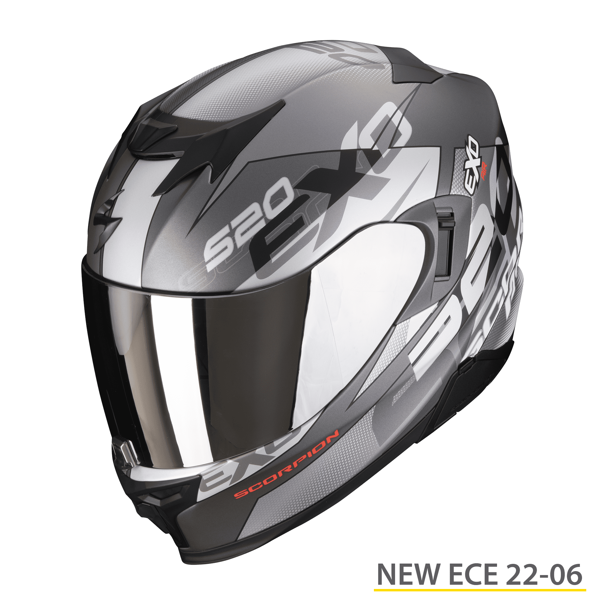 Casco integrale Scorpion Exo 520 evo Cover argento opaco rosso silver mat red fullface helmet casque