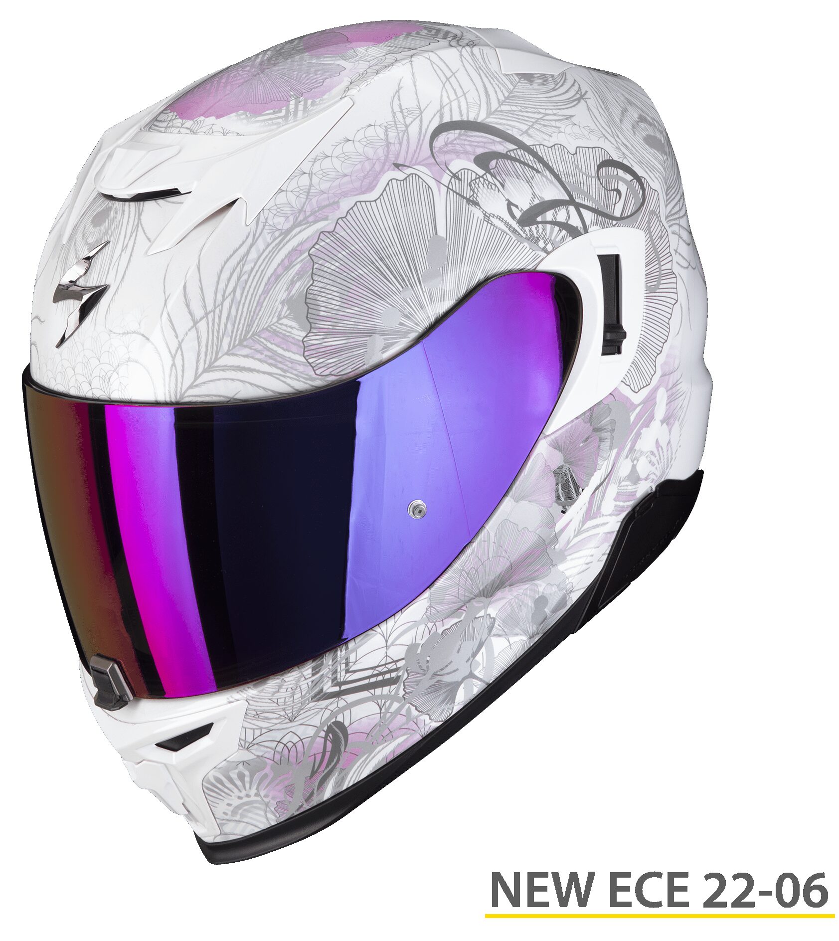 Casco integrale donna Scorpion Exo 520 evo Melrose bianco perla rosa white pearl pink fullface helmet casque