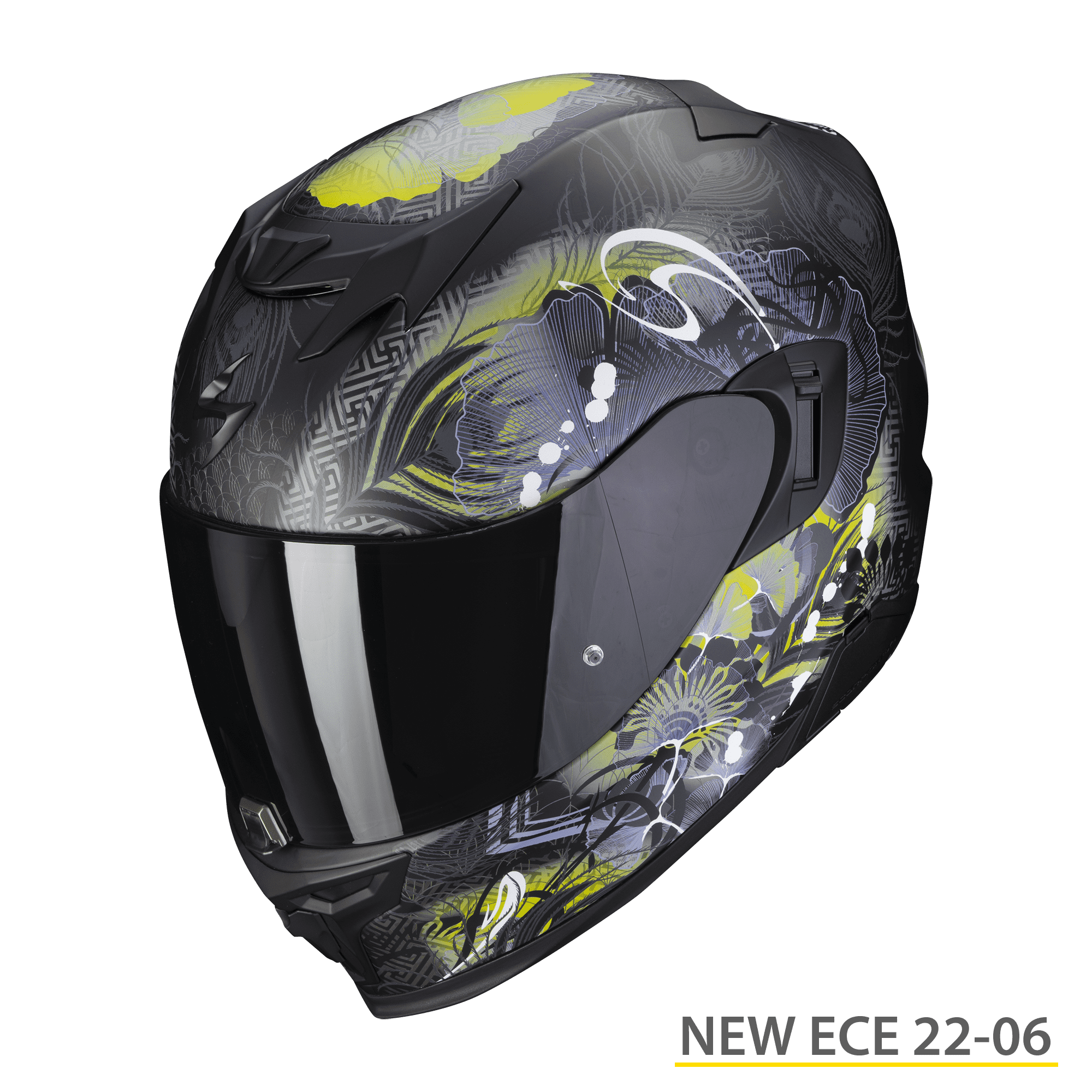 Casco integrale Scorpion Exo 520 evo Melrose matt black yellow fullface helmet casque