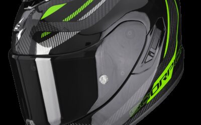 Casco integrale Scorpion exo 1400 EVO Carbon KYDRA black green helmet casque