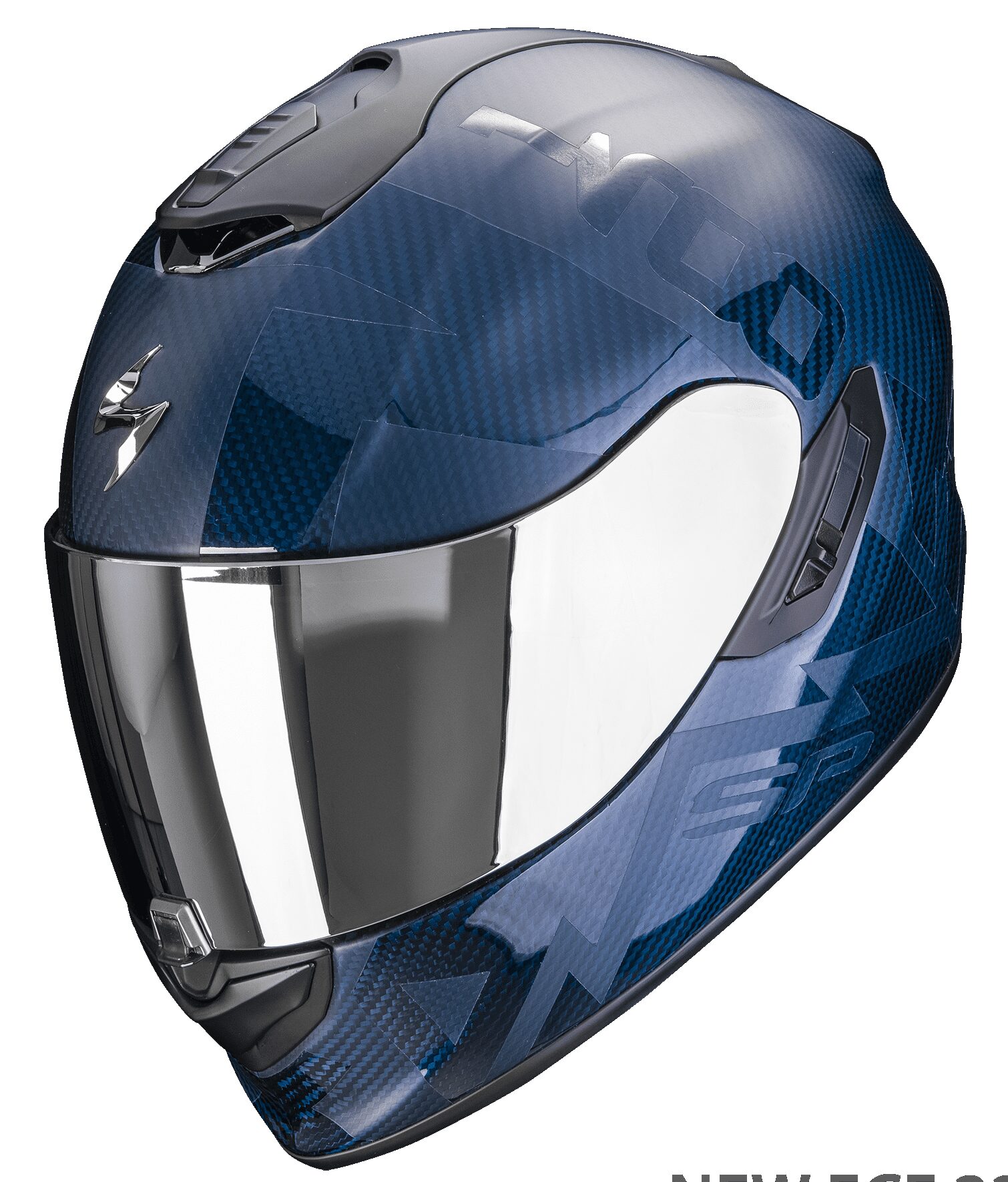 Casco integrale carbonio moto Scorpion Exo 1400 EVO Carbon CEREBRO blu helmet casque