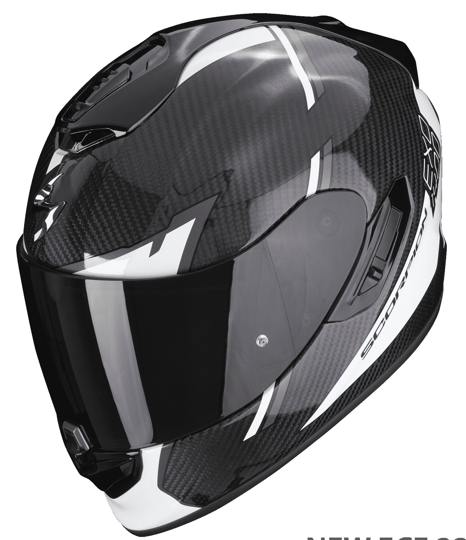 Casco integrale carbonio moto Scorpion Exo 1400 EVO Carbon Kendal nero bianco black white helmet casque