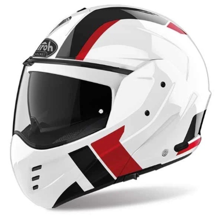 Casco modulare Airoh Mathisse Explorer white black red helmet
