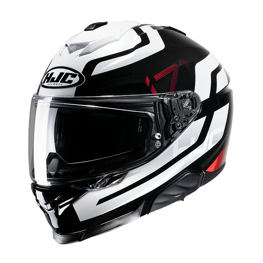 Casco integrale moto Hjc I71 ENTA bianco nero rosso white black red MC1 helmet casque