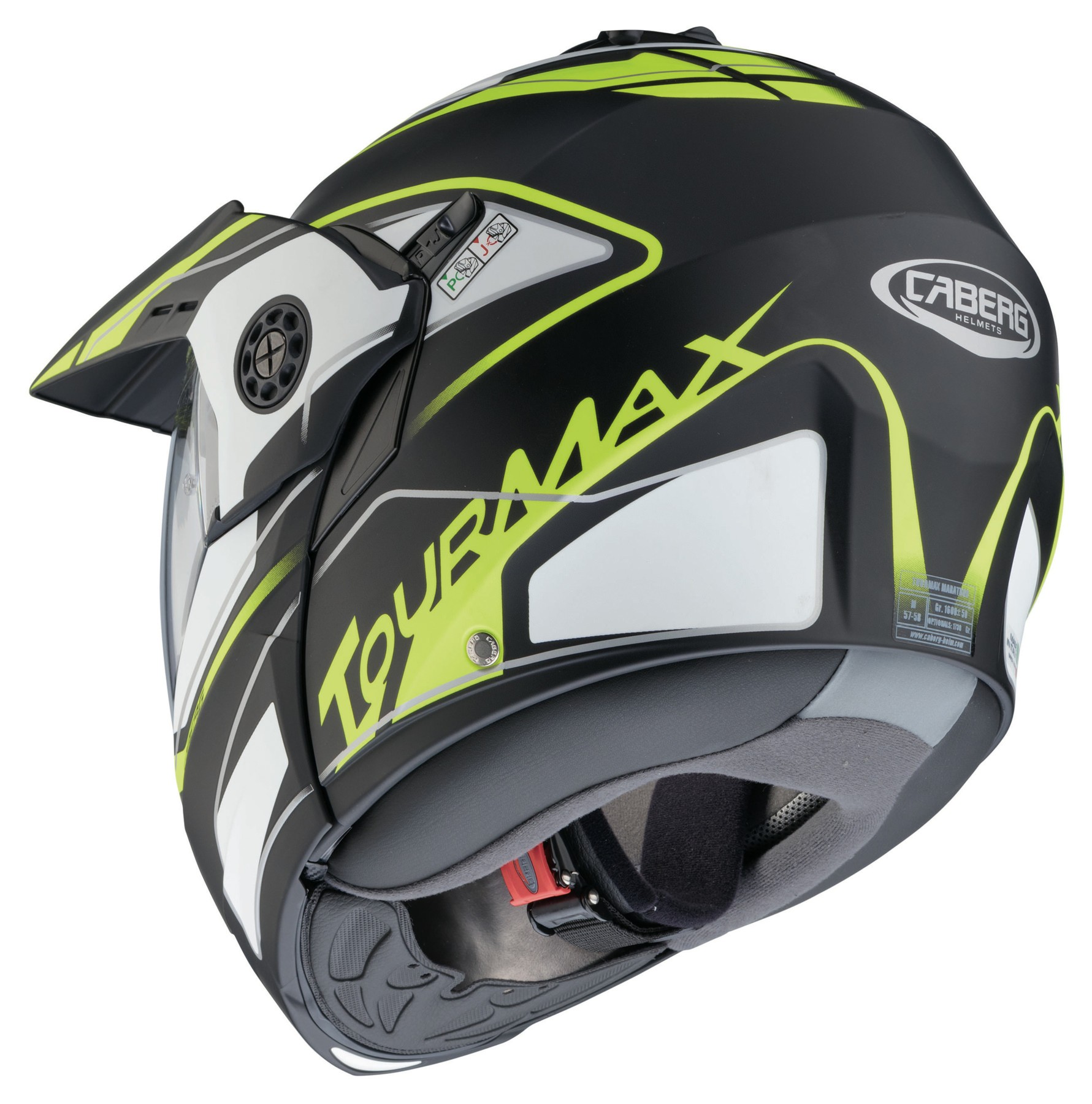 Casco modulare apribile enduro touring adventure moto Caberg Tourmax Marathon giallo yellow Helmet casque