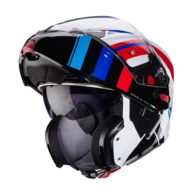 Casco moto modulare Caberg Horus-X ROAD bianco rosso blu white red flip up helmet casque