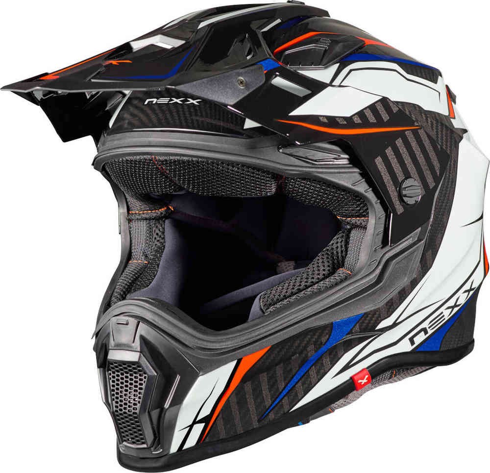 Casco NEXX X.WRL ATIKA white red blu helmet casque integrale moto on off adventure