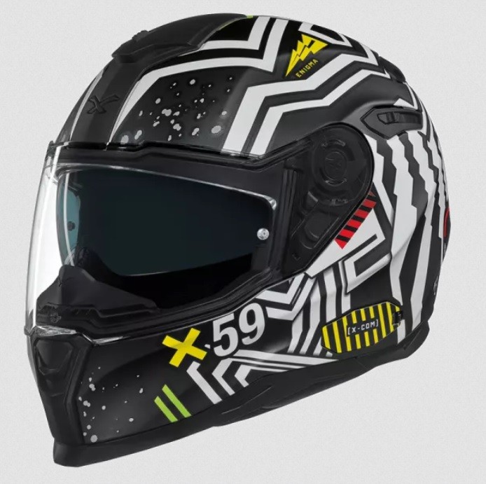 Casco integrale Nexx SX.100 ENIGMA nero bianco black white helmet casque