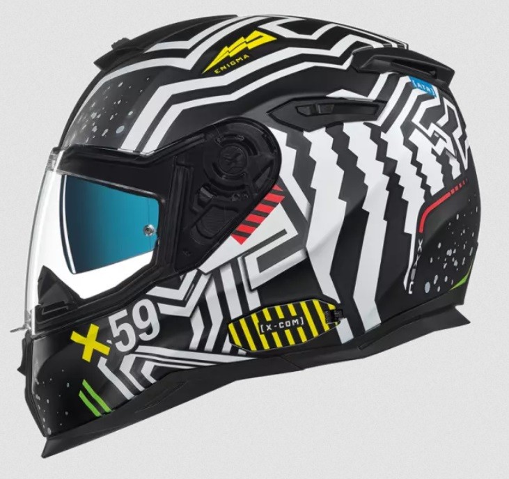Casco integrale Nexx SX.100 ENIGMA nero bianco black white helmet casque