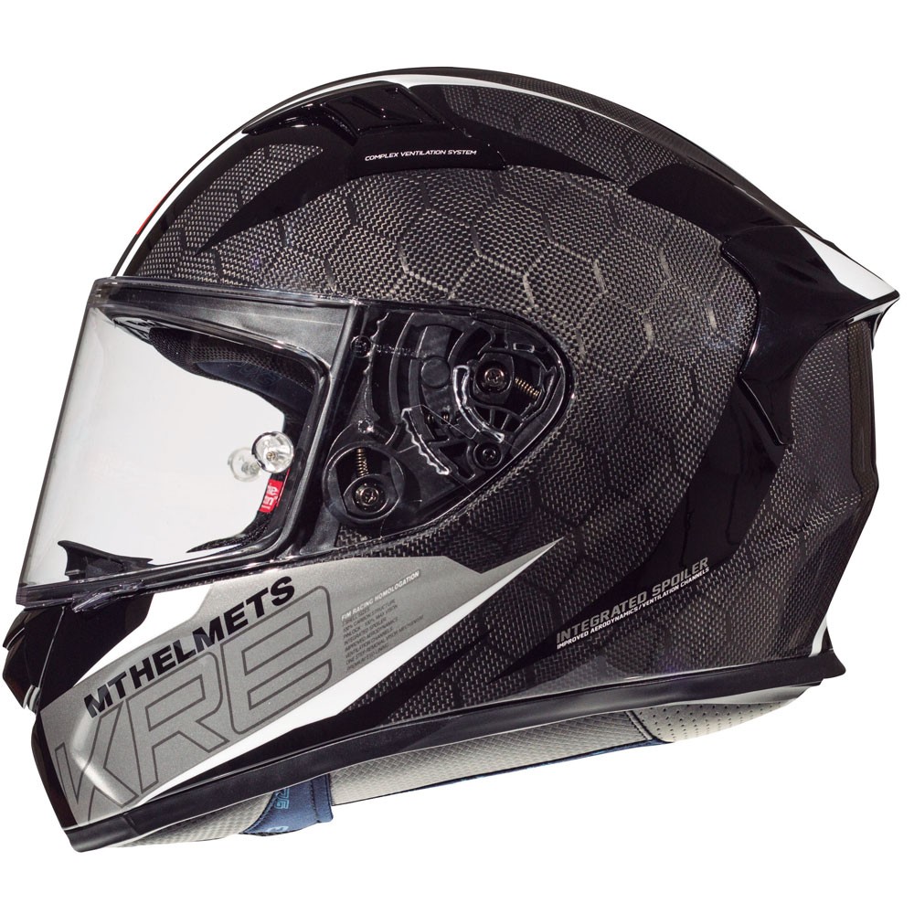 Casco integrale MT Helmets KRE SNAKE CARBON white helmet