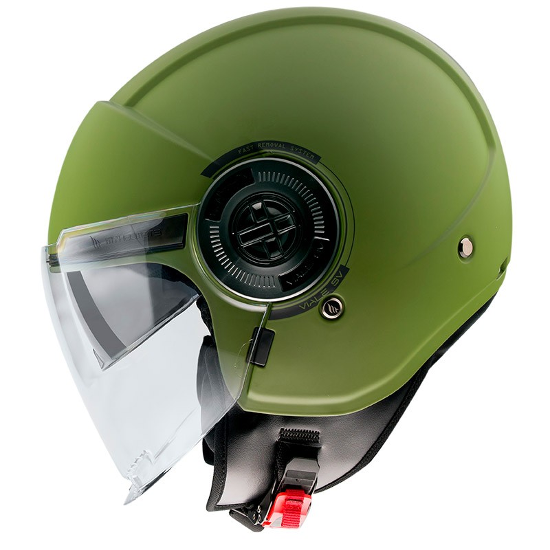Casco jet MT Helmets VIALE SV verde opaco green Matt helmet