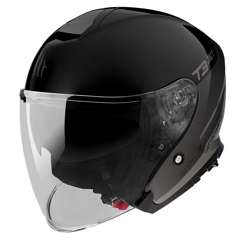Casco jet MT Helmets THUNDER 3 SV Grigio nero grey black helmet