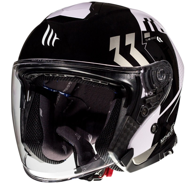 Casco jet MT Helmets THUNDER 3 SV Venus pearl grey black helmet