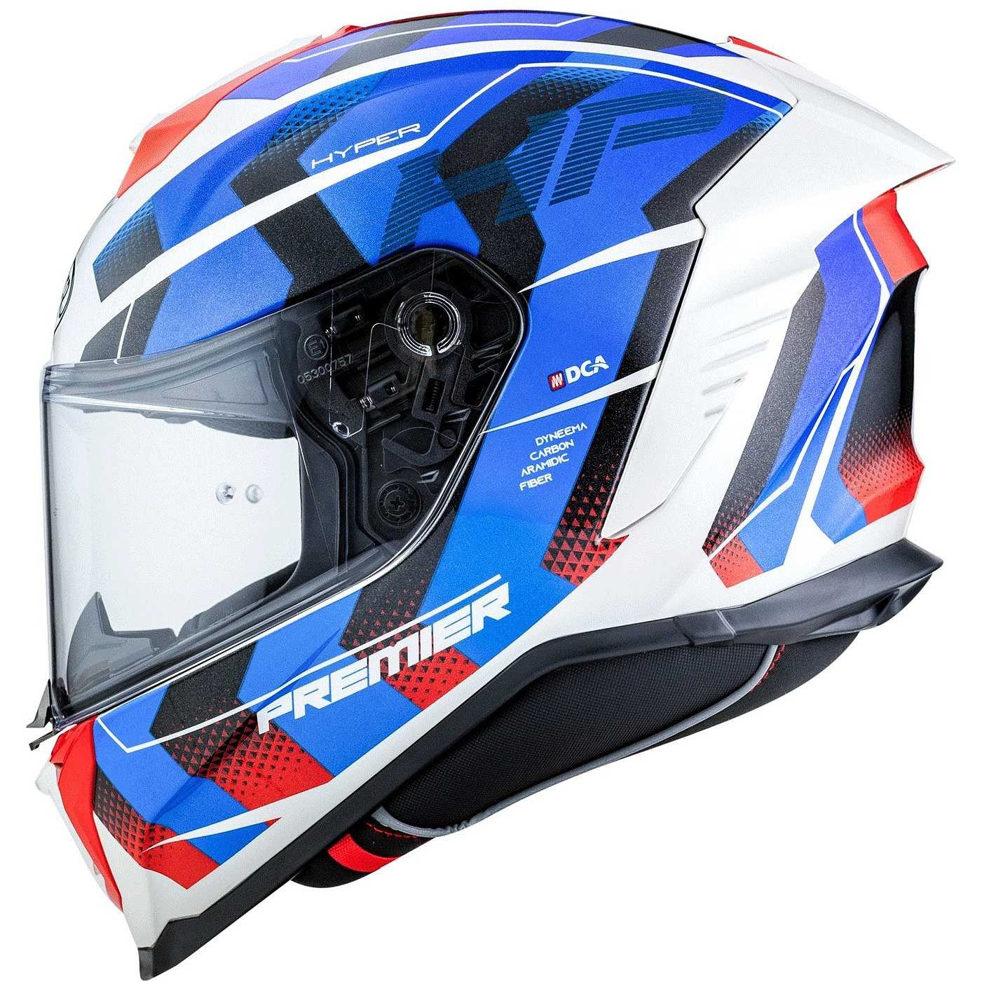 Casco integrale Premier Hyper HP12 white red blu helmet casque