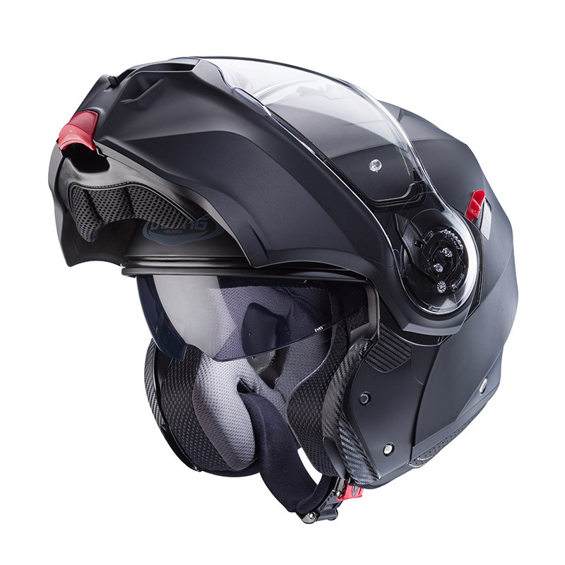Casco modulare apribile moto Caberg Duke EVO nero opaco matt black flip-up helmet casque