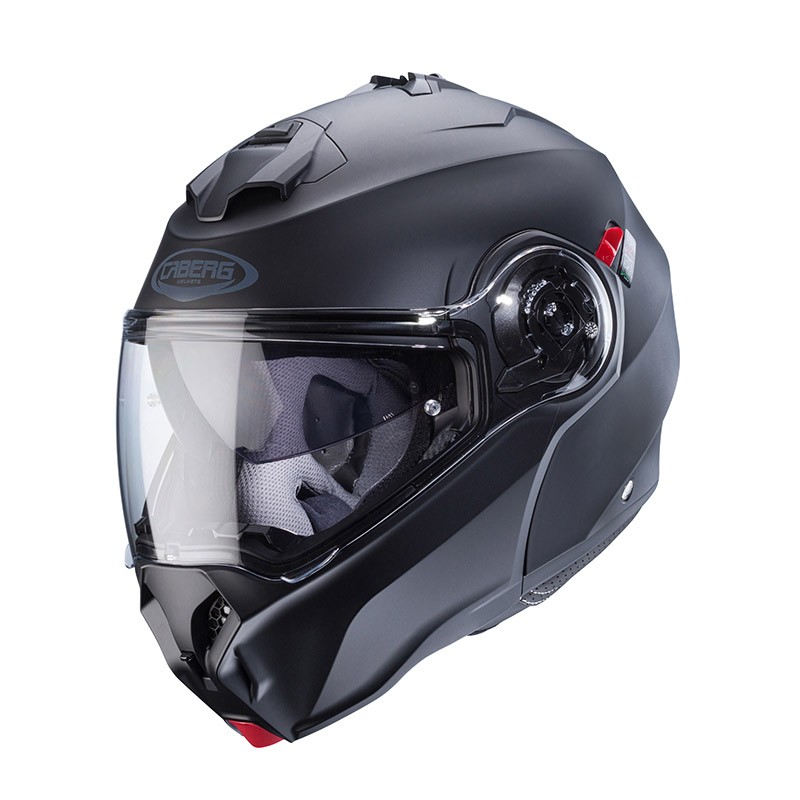 Casco modulare apribile moto Caberg Duke EVO nero opaco matt black flip-up helmet casque
