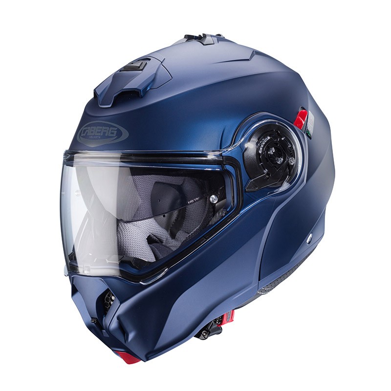 Casco modulare apribile moto Caberg Duke EVO blu opaco matt flip-up helmet casque