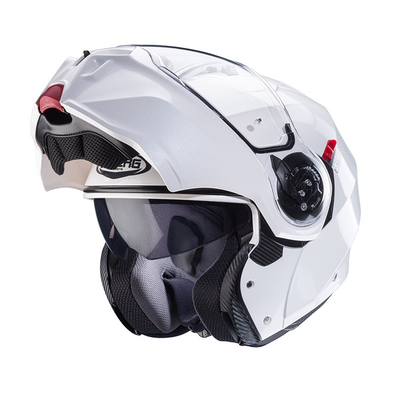 Caberg Duke EVO bianco white flip-up helmet casque