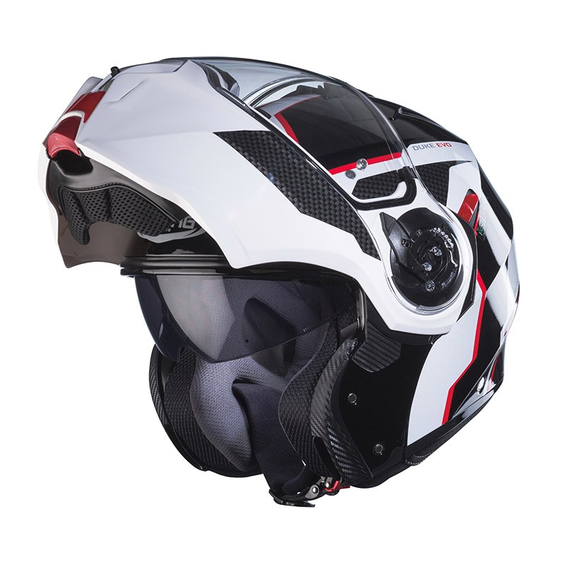 Casco Caberg Duke EVO MOVE bianco nero rosso white black red flip-up helmet casque