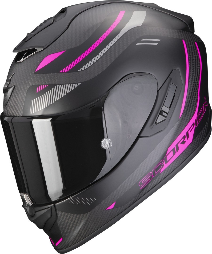 Casco integrale donna carbonio moto Scorpion Exo 1400 EVO Carbon KYDRA fucsia lady helmet casque