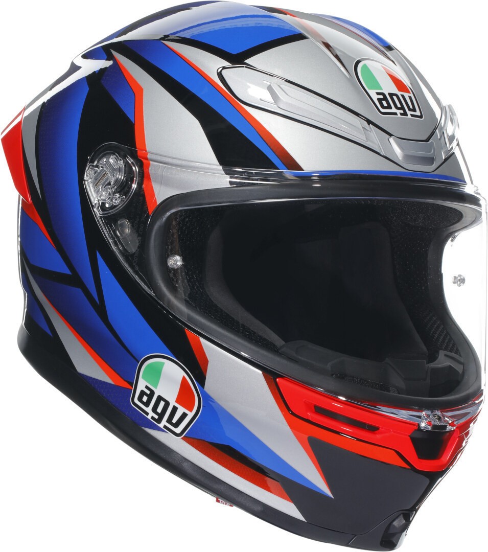 Casco integrale fibra moto Agv K6 S SLASHCUT BLU ROSSO RED helmet casque