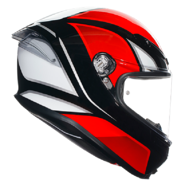 Casco integrale moto Agv K6 S HYPHEN BLACK RED WHITE E2206 helmet casque