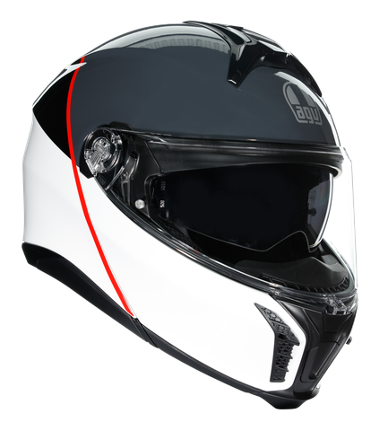 Casco modulare fibra moto Agv TourModular BALANCE white grey red flip up helmet casque