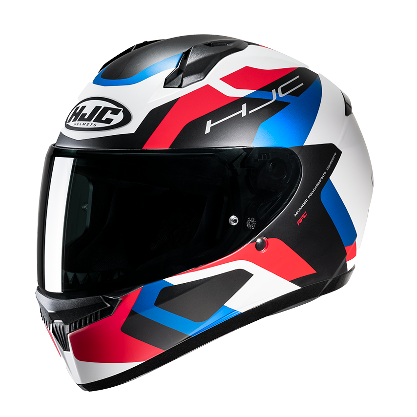 Casco integrale moto Hjc C10 TINS MC21 BIANCO ROSSO BLU WHITE RED helmet casque