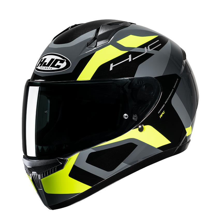 Casco integrale moto Hjc C10 TINS MC3 GIALLO YELLOW helmet casque
