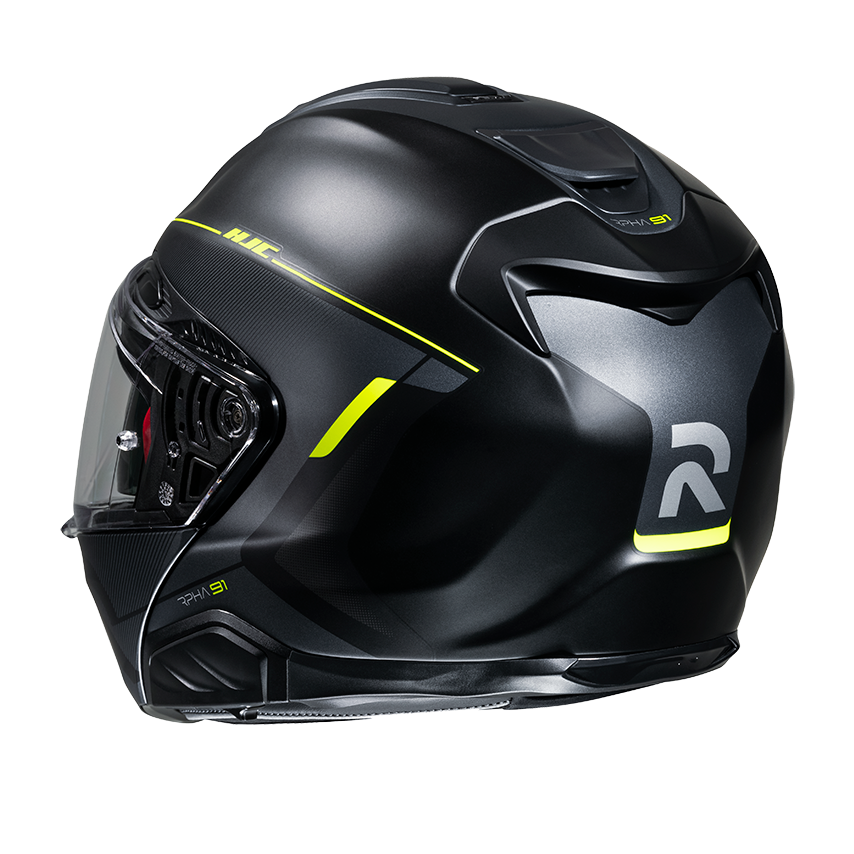 Casco modulare apribile fibra moto Hjc Rpha-91 COMBUST GIALLO YELLOW MC3HSF flip up fiber Helmet casque