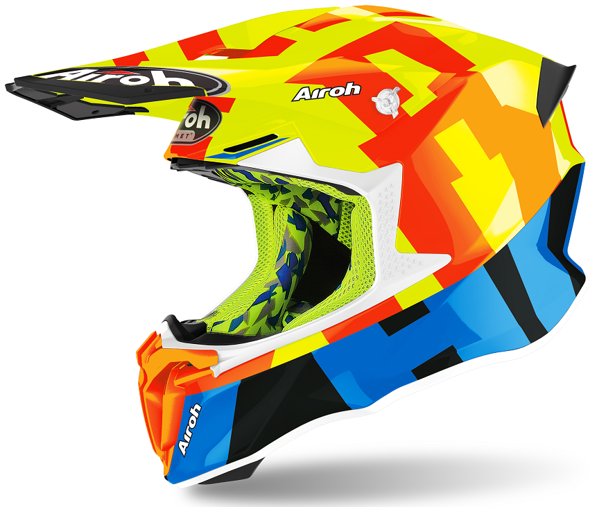 Casco moto cross enduro motard off road Airoh Twist 2.0 Frame yellow helmet casque