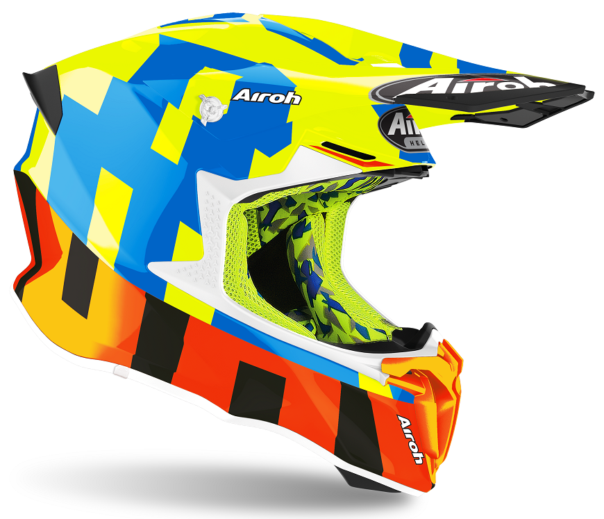 Casco moto cross enduro motard off road Airoh Twist 2.0 Frame yellow helmet casque