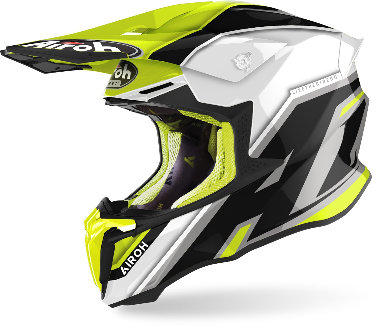Casco moto cross Airoh Twist 2.0 SHAKEN YELLOW enduro motard off road helmet casque