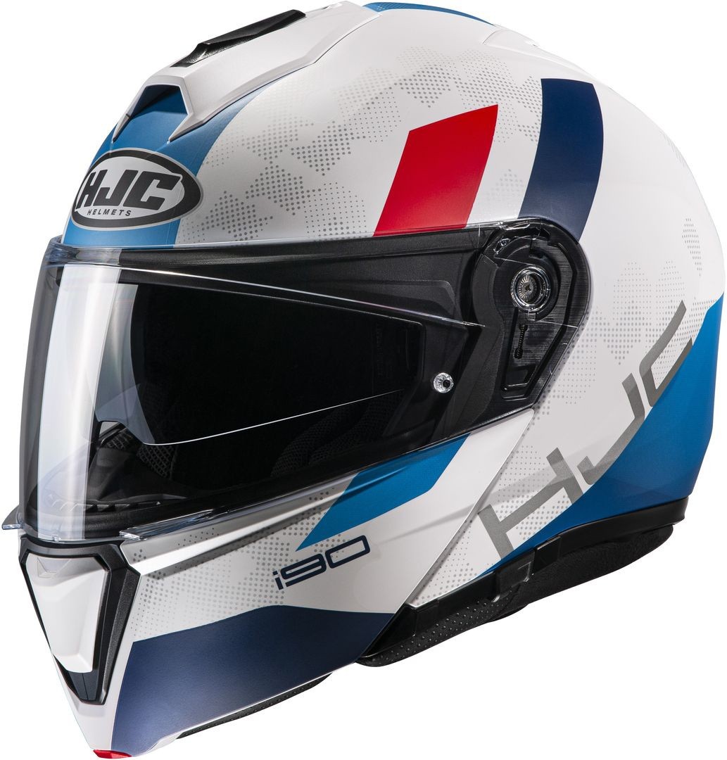 Casco modulare apribile moto Hjc I90 Syrex bianco rosso blu white red MC21 black flip up helmet casque