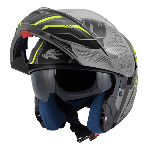 Casco modulare apribile moto KAPPA KV50 giallo yellow flip up helmet casque
