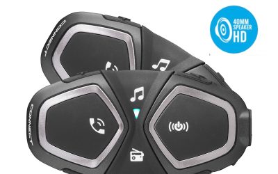Interfono Bluetooth Cellularline Connect HD 40mm Interphone Twin pack