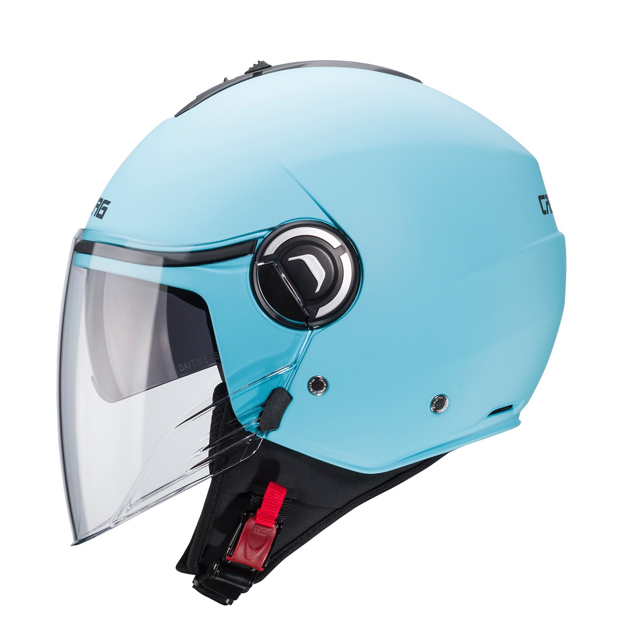 Casco jet Caberg Riviera V4 matt light blu helmet casque