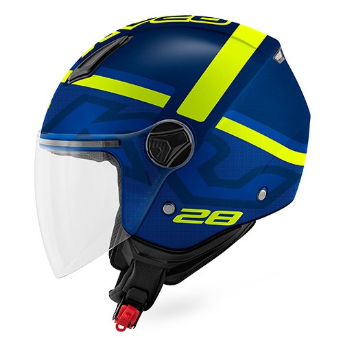 Casco jet KAPPA KV28 Evo JOIN blu matt yellow helmet