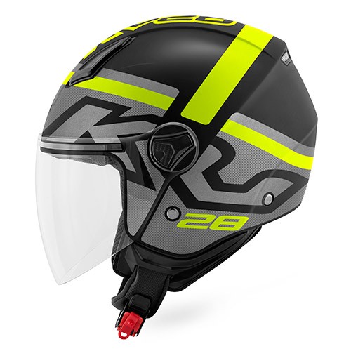Casco jet KAPPA KV28 Evo JOIN titanio matt yellow helmet