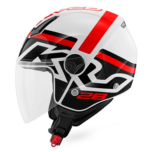 Casco jet KAPPA KV28 Evo JOIN white black red helmet