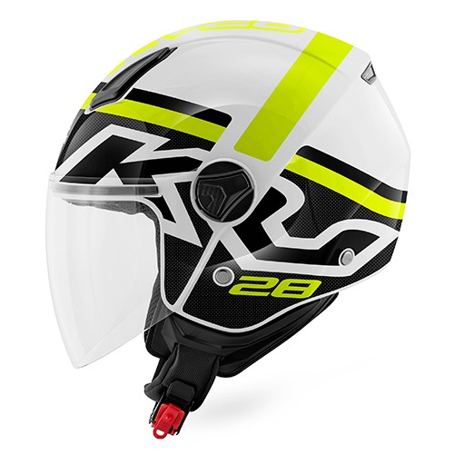 Casco jet KAPPA KV28 Evo JOIN white black yellow helmet