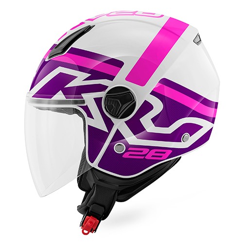 Casco jet KAPPA KV28 Evo JOIN white black violet helmet