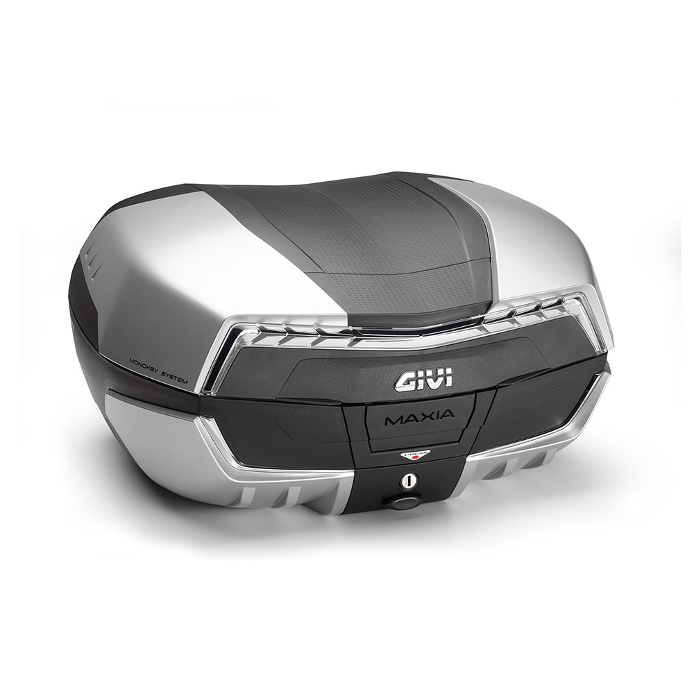 Valigia Bauletto Givi V58T MAXIA 5 TECH nera con catadiottro trasparente e quattro cover verniciate alluminio top case