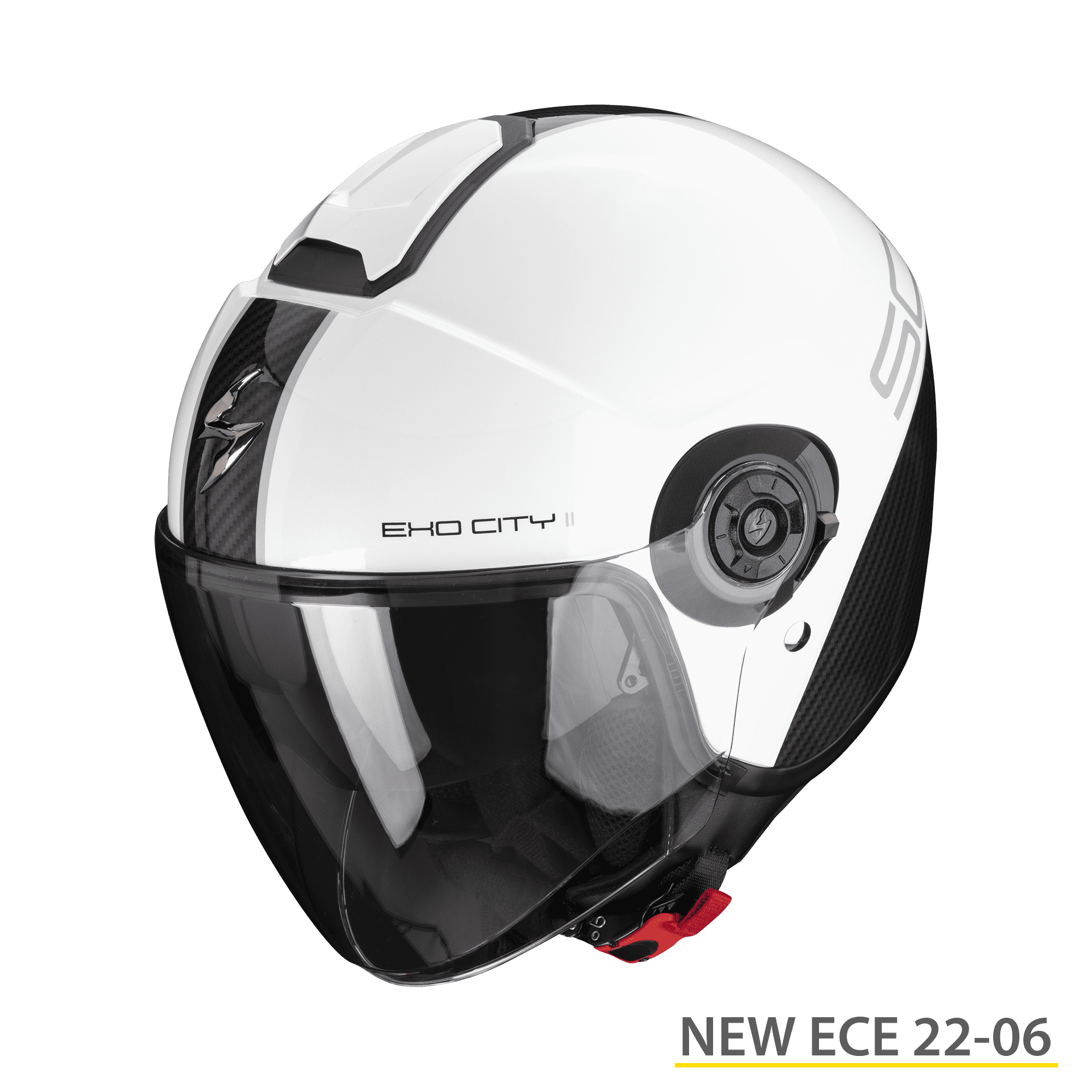 Casco jet Scorpion Exo City II CARBO bianco nero white black helmet casque