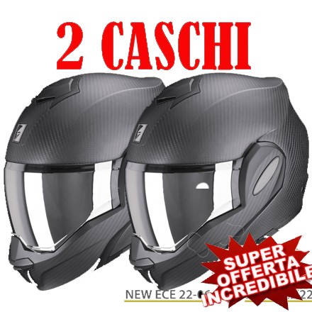 Scorpion EXO-TECH EVO Carbonio opaco matt reversibile doppia omolazione flip back helmet casque