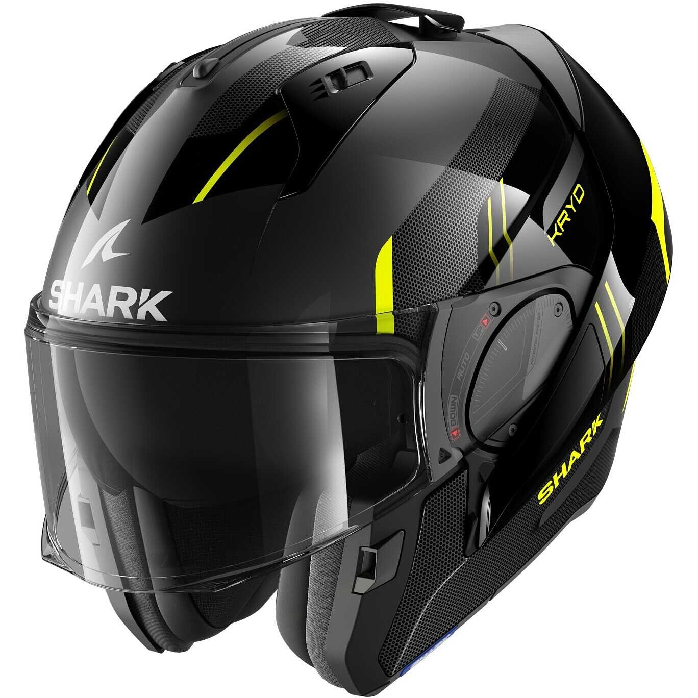 Shark Evo Es KRYD ANTRACITE NERO GIALLO BLACK YELLOW flip back helmet casque